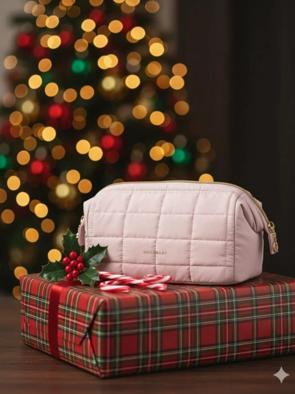 Padded Pink Makeup Bag | Travel Toiletry Organizer, Wide-Open Zipper Pouch